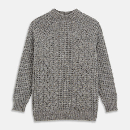 Merino Knitted Raglan Sleeve Crewneck Jumper