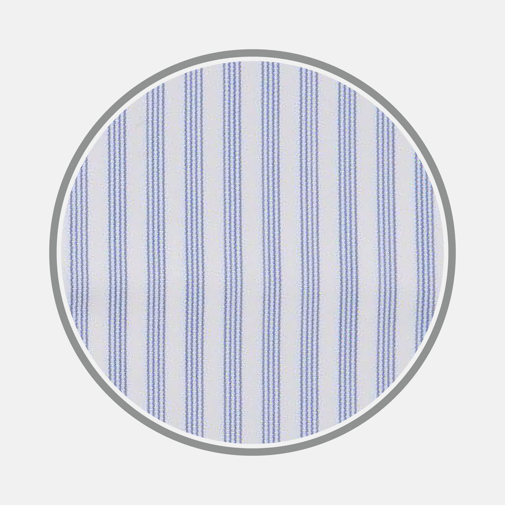 Sky Blue and White Stripe Cotton Fabric