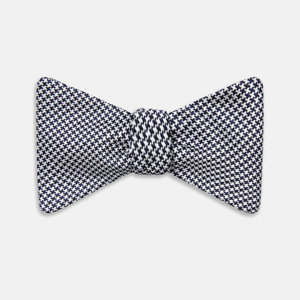 Black Houndstooth Silk Bow Tie