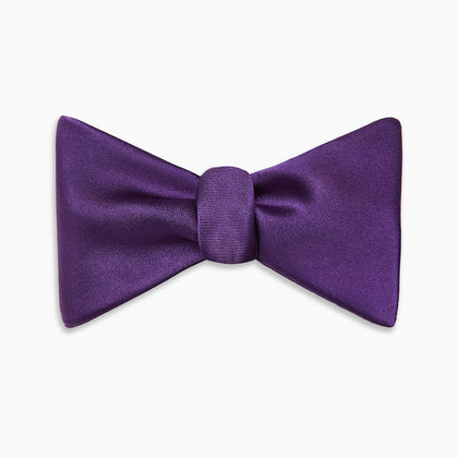 Plum Plain Satin Silk Bow Tie Image 3