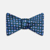 Forest Green and Blue Circle and Spot Silk Bow Tie
