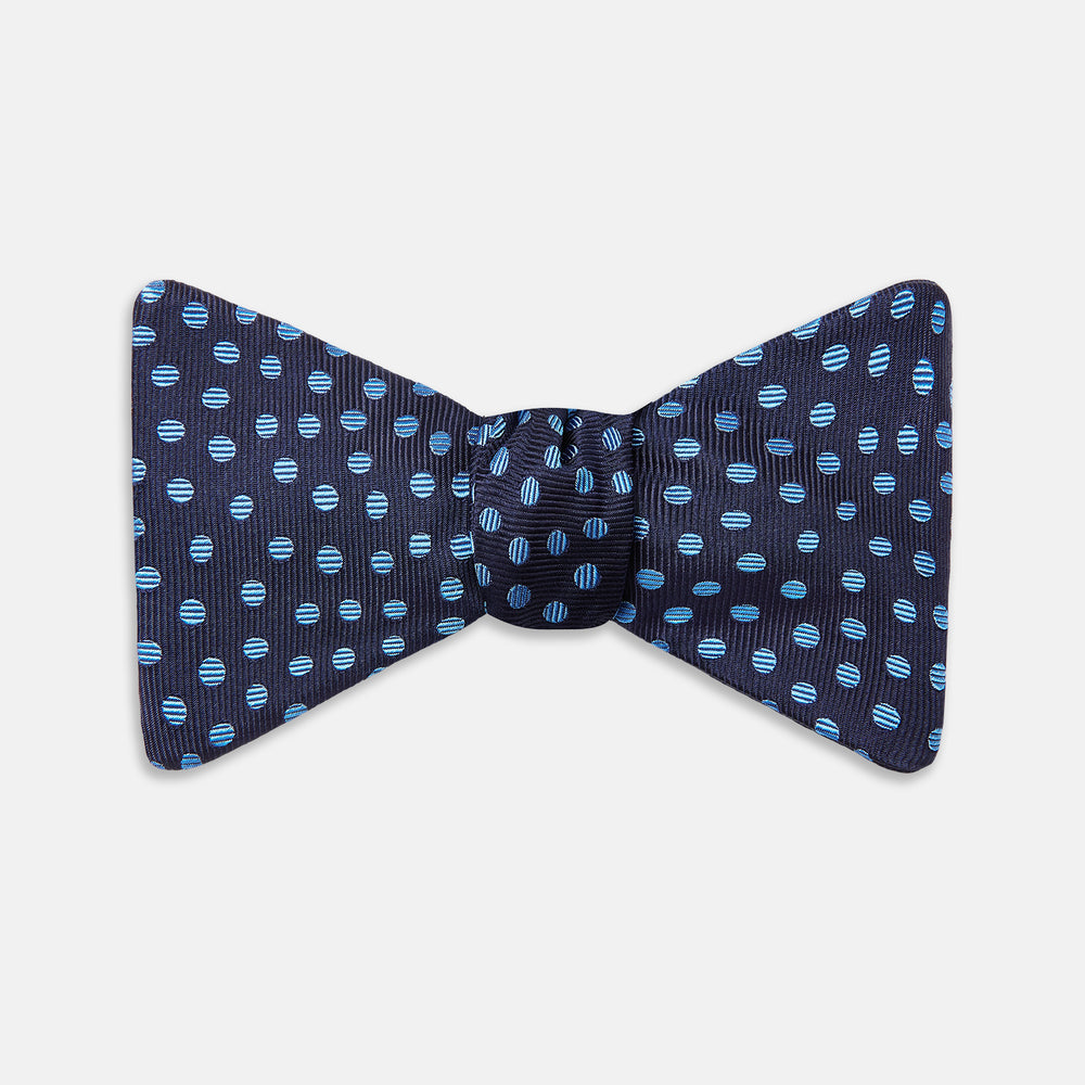 Navy and Blue Paint Spot Silk Bow Tie | Turnbull & Asser