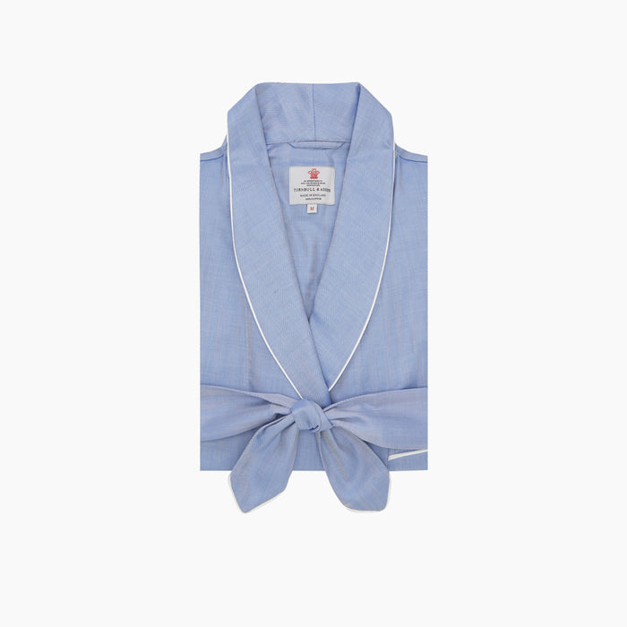 Blue Herringbone Superfine Cotton Gown Image 1