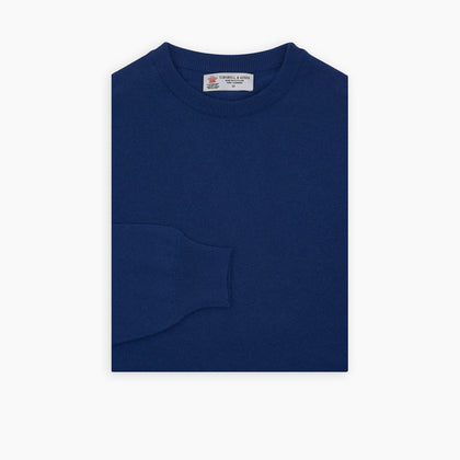 Blue Crew Neck Cashmere Jumper Image 2