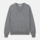 Flannel Grey V-Neck Cashmere Jumper