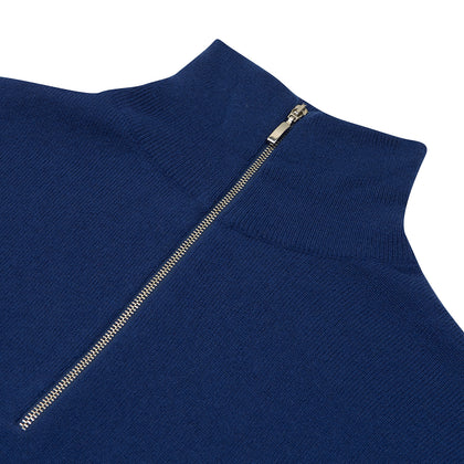 Blue Half-Zip Cashmere Jumper