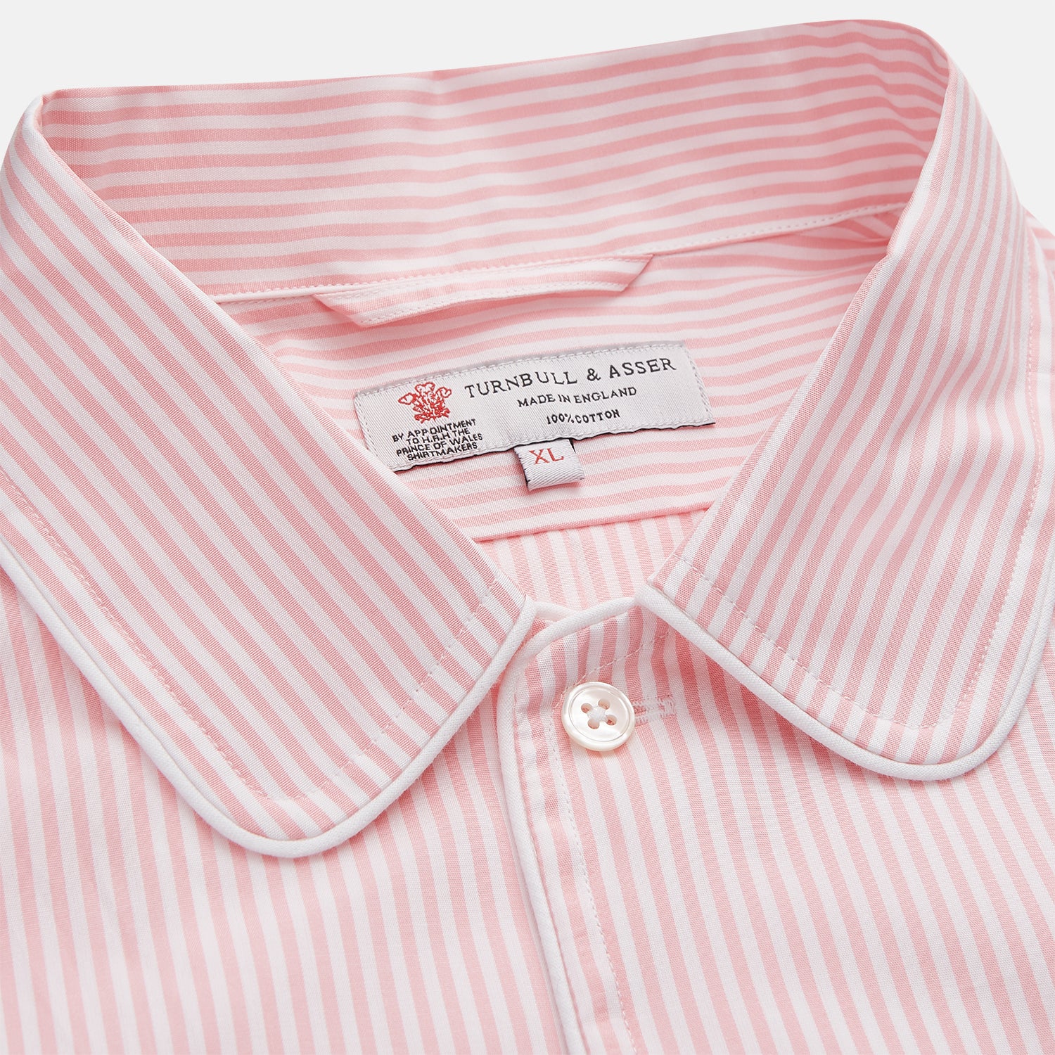 Pink Bengal Stripe Piped Cotton Nightshirt