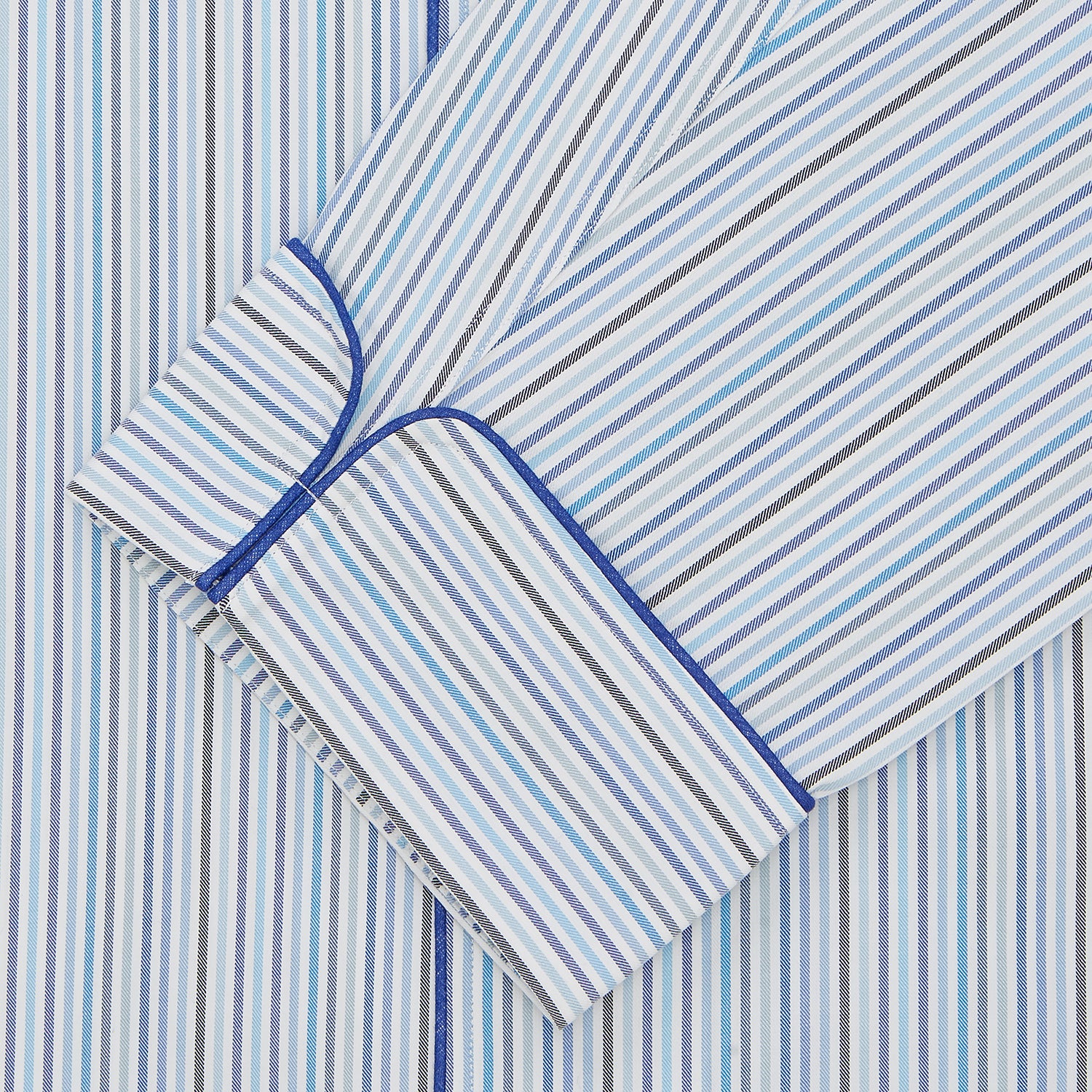 Image 2 of product Blue & White Twill Cotton Stripe Pyjama Set