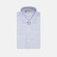 Blue and White Sea Island Quality Cotton Fine Bengal Stripe Shirt with Regent Collar and Double Cuffs