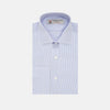 Blue and White Sea Island Quality Cotton Fine Bengal Stripe Shirt with Regent Collar and Double Cuffs