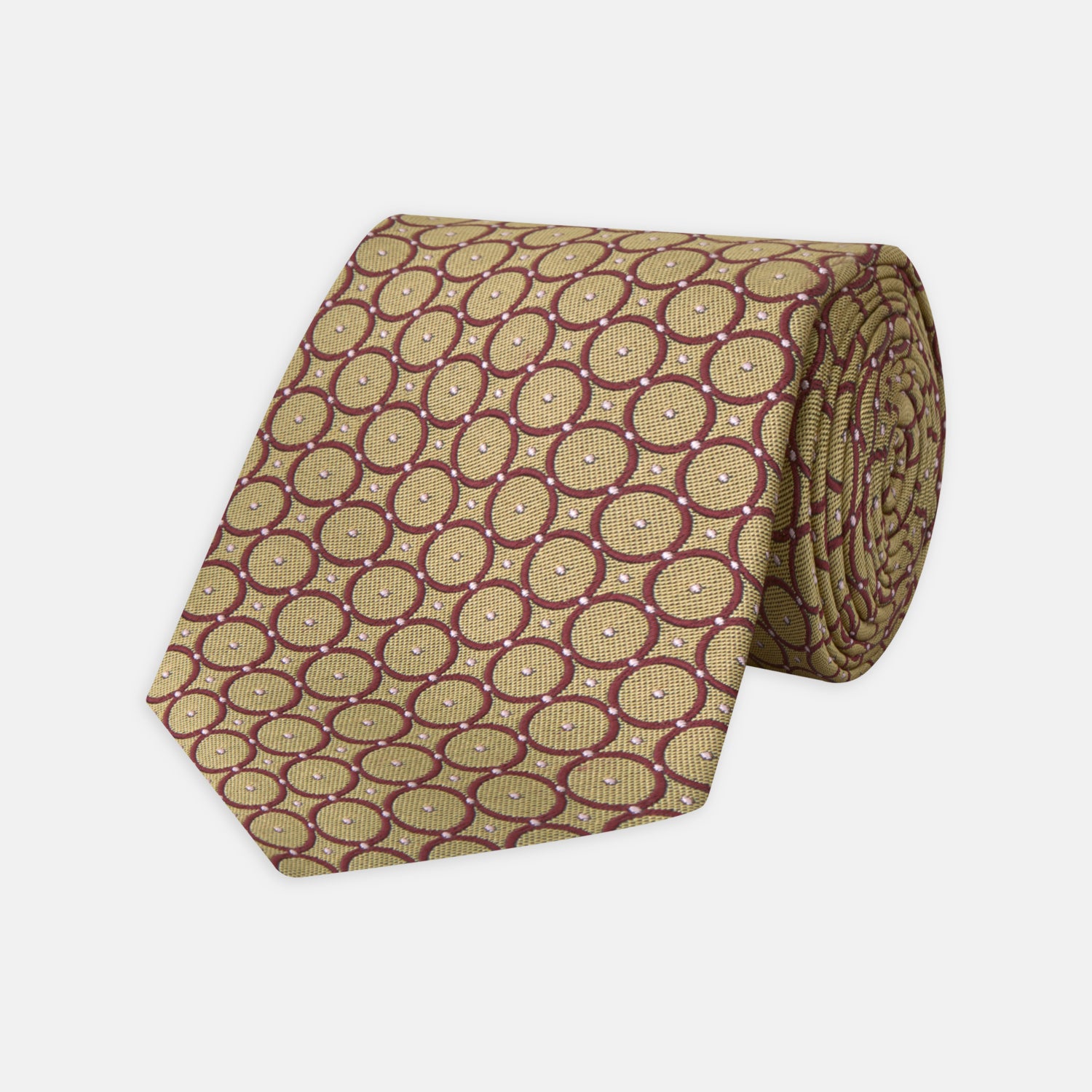 Gold and Burgundy Shield Silk Tie