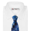 Blue Chequerboard Silk Tie