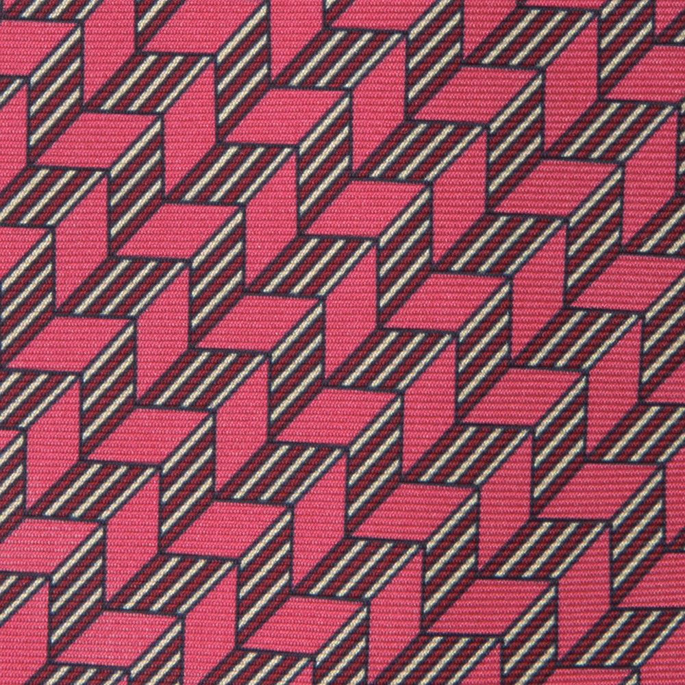 Pink and Red Arrow Printed Silk Tie