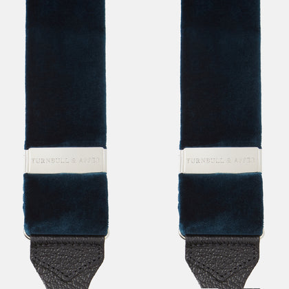 Teal Velvet buttoned Braces