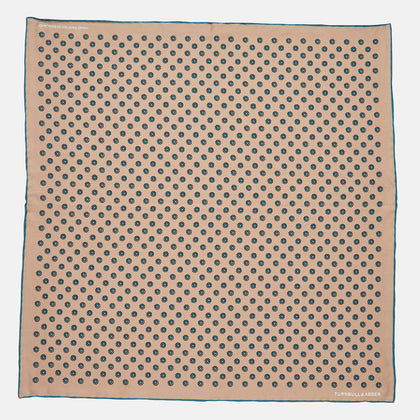 Copper Fine Floral Print Silk Pocket Square