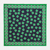 Navy and Kelly Green Tiled Floral Silk Pocket Square