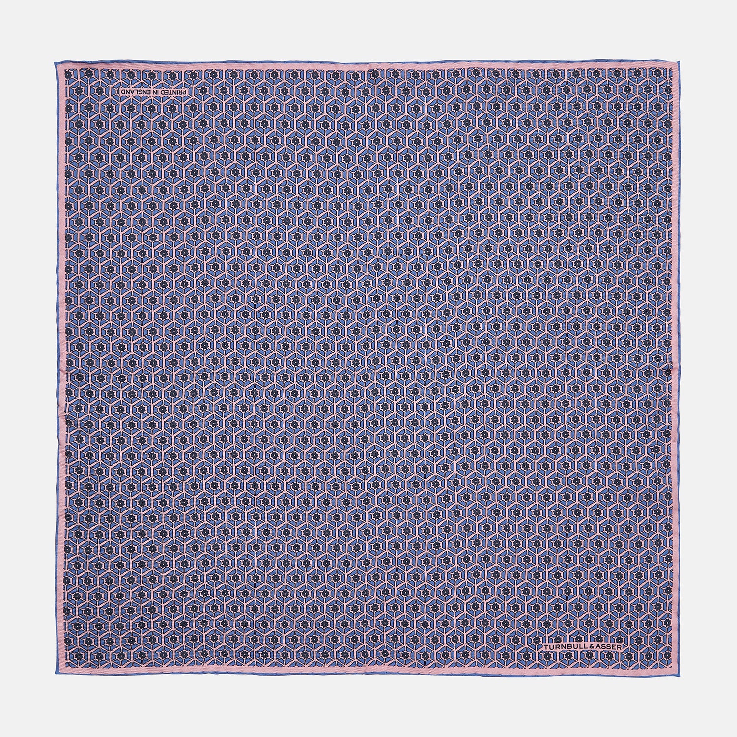 Lilac Hexagonal Print Silk Pocket Square