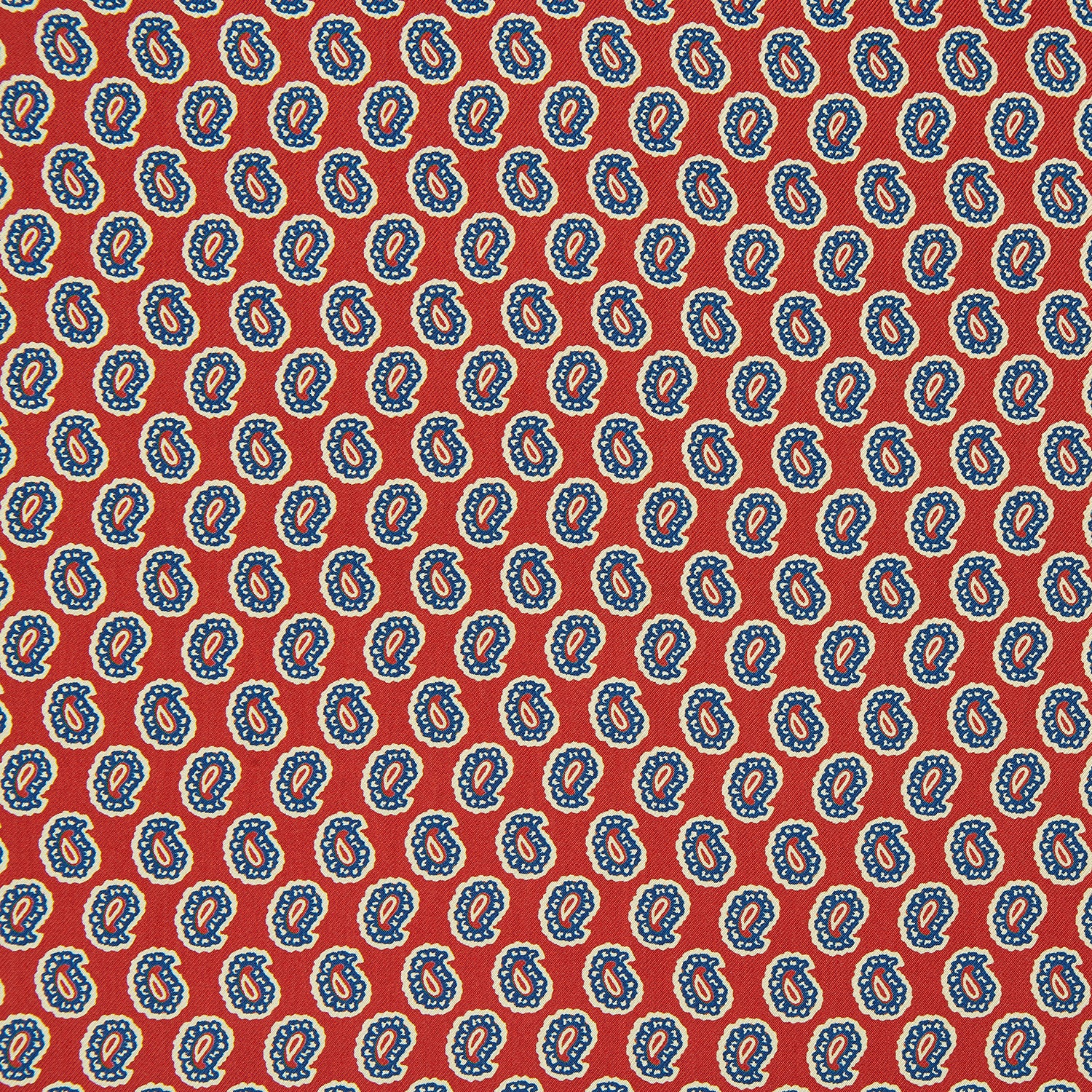 Red Neat Paisley Silk Pocket Square