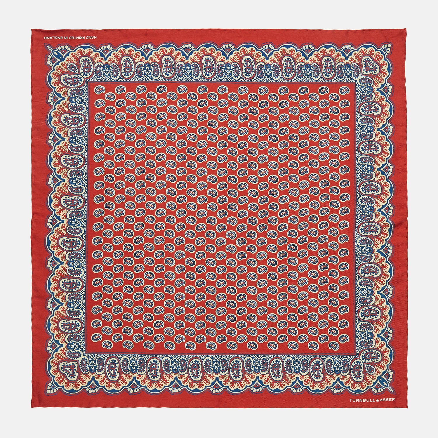 Red Neat Paisley Silk Pocket Square