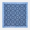 Blue Medallion Flower Print Pocket Square