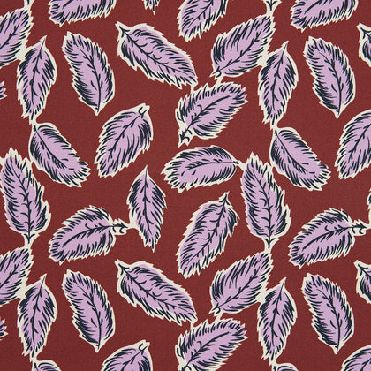 Red Abstract Feather Print Silk Pocket Square