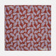 Red Abstract Feather Print Silk Pocket Square