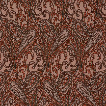 Orange House Paisley Print Silk Pocket Square