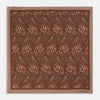 View 1 of product The Orange House Paisley Print Silk Pocket Square by Turnbull & Asser features a brown paisley design on a light brown silk background with a solid brown border and brand's logo printed in one corner.