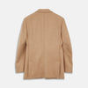 View 3 of product The Camel Merino Wool Blazer by Turnbull & Asser features a classic notch lapel, two front pockets, and two dark buttons. Shown against a white background.