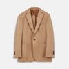 View 1 of product The Camel Merino Wool Blazer by Turnbull & Asser features a classic notch lapel, two front pockets, and two dark buttons. Shown against a white background.