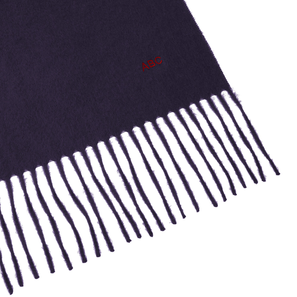 Monogrammed Navy Pure Cashmere Scarf