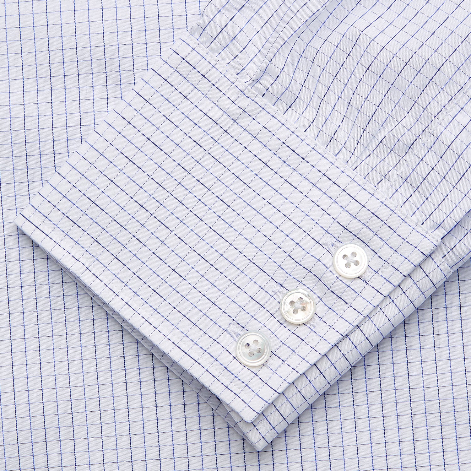 Blue Check Sea Island Quality Cotton Regular Fit Mayfair Shirt
