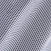 View 4 of product The Turnbull & Asser Blue Check Tailored Fit Shirt features a Kent collar, 2-button cuffs, and white buttons. Made from fine Italian cotton with a small blue and white checkered pattern, it's displayed on a plain white background.