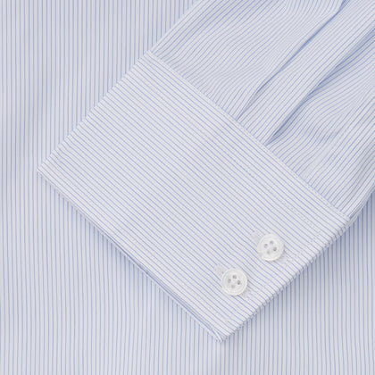 Sky Blue Bengal Stripe Tailored Fit Shirt with Kent Collar and 2-Button Cuffs Image 2
