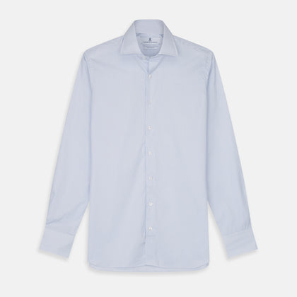 Sky Blue Bengal Stripe Tailored Fit Shirt with Kent Collar and 2-Button Cuffs