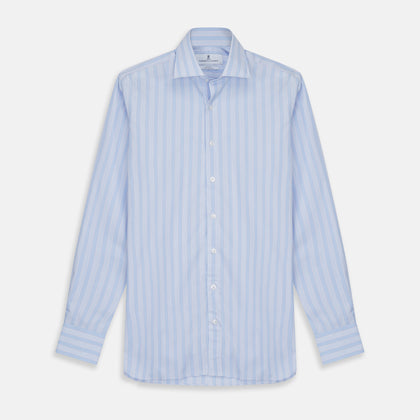 Pink and Blue Stripe Tailored Fit Shirt with Kent Collar