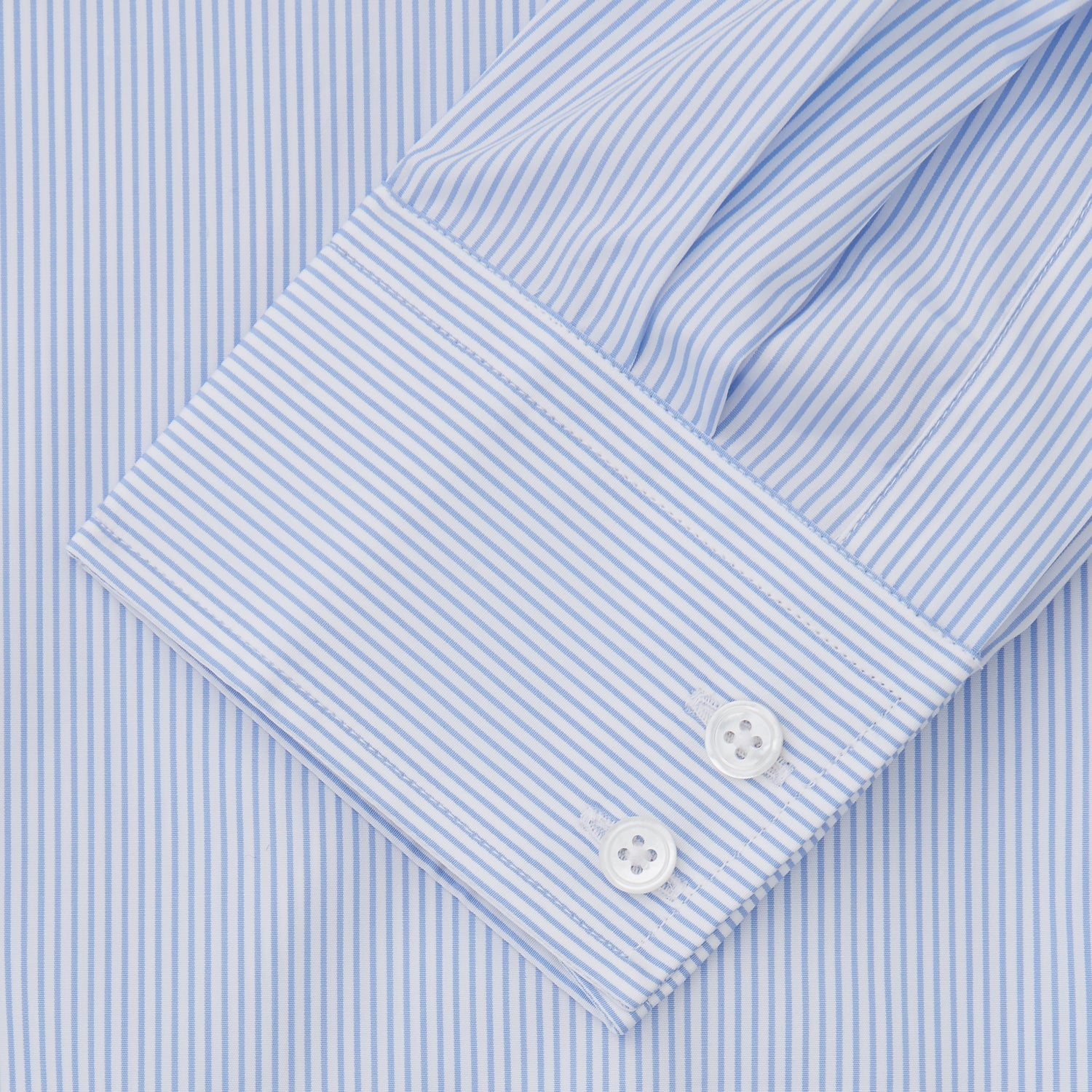 Blue Bengal Stripe Tailored Fit Shirt with Kent Collar and 2-Button Cuffs