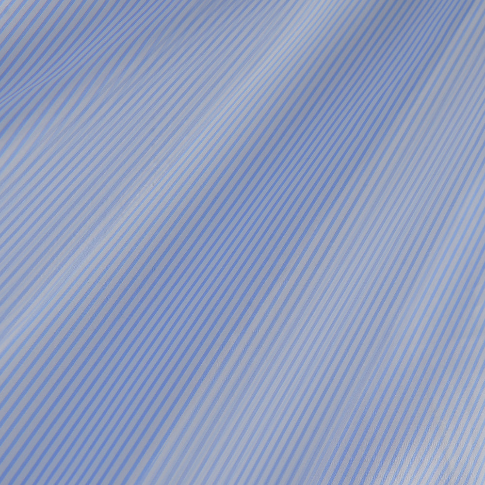 Blue Bengal Stripe Tailored Fit Shirt with Kent Collar and 2-Button Cuffs