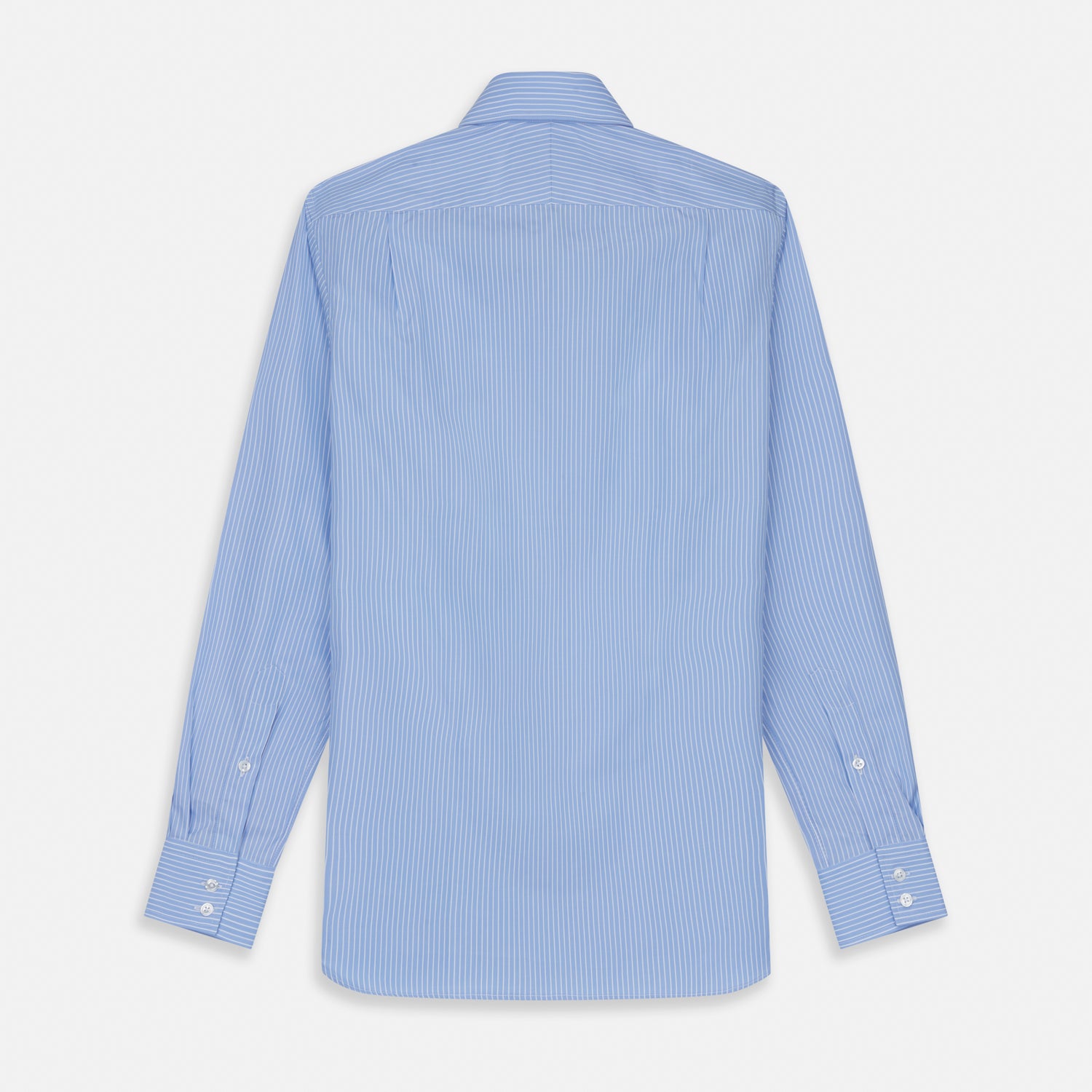 Powder Blue Stripe Tailored Fit Shirt with Kent Collar and 2-Button Cuffs