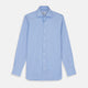 Powder Blue Stripe Tailored Fit Shirt with Kent Collar and 2-Button Cuffs