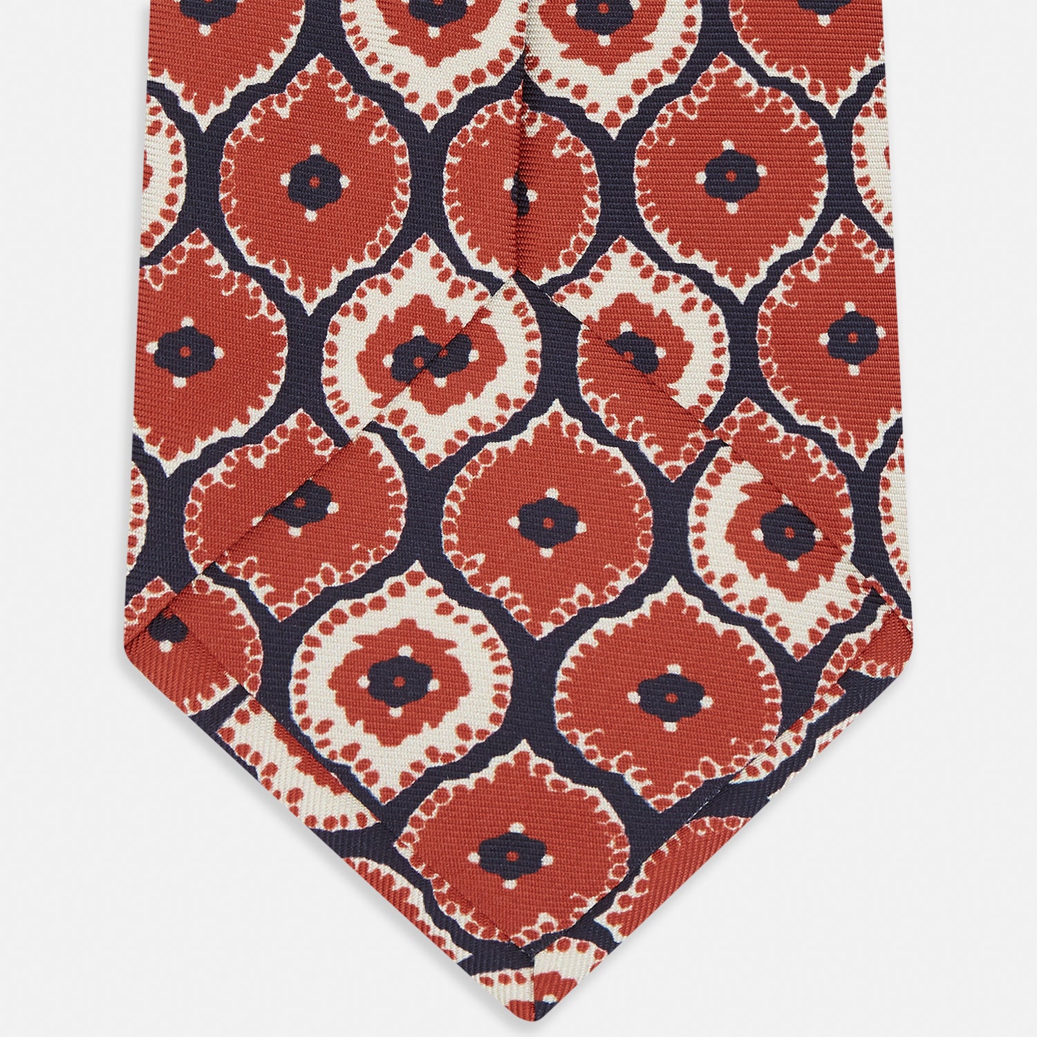 Crimson Medallion Printed Silk Tie