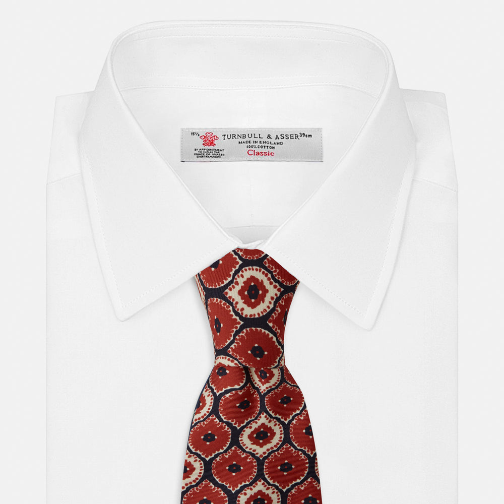 Crimson Medallion Printed Silk Tie