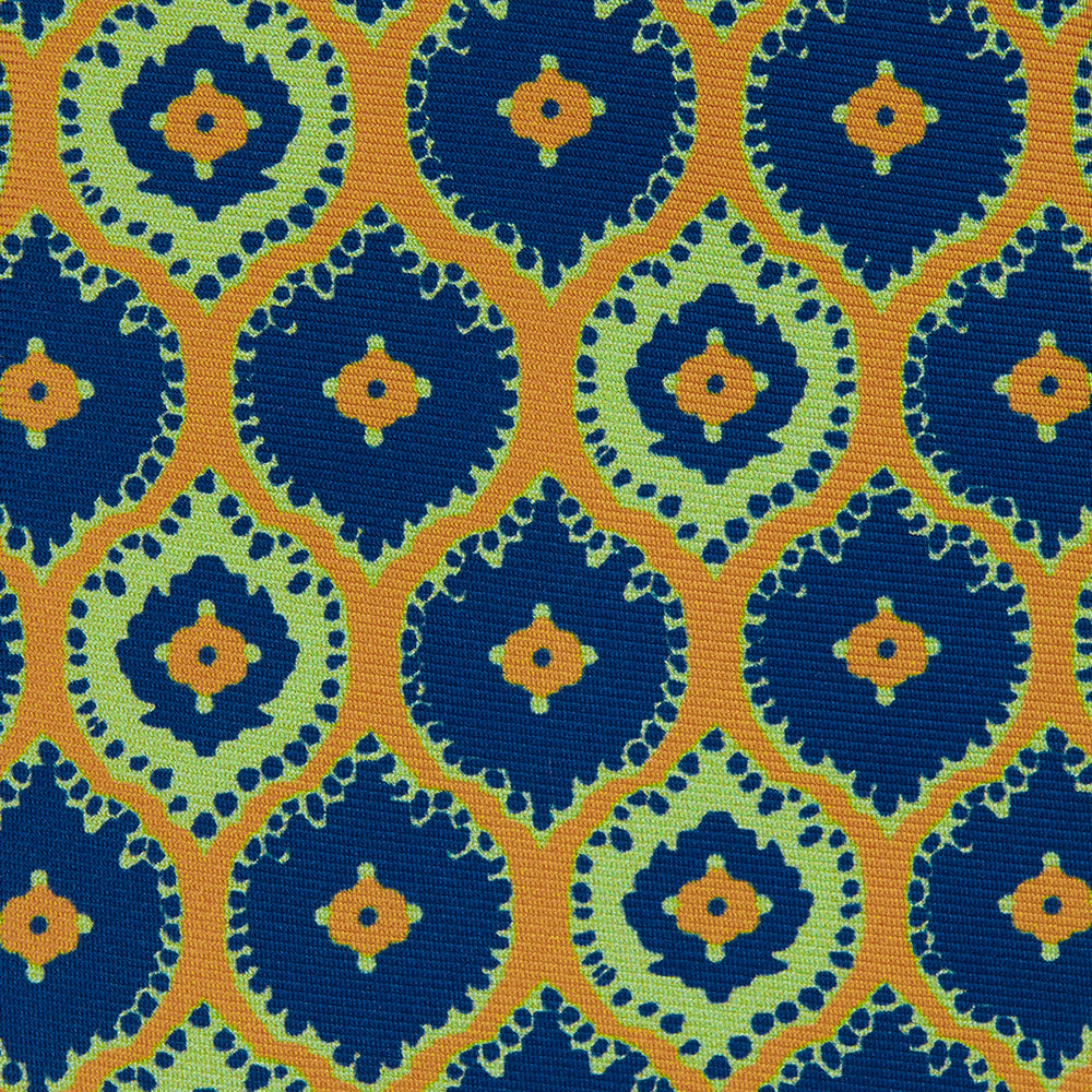 Yellow Medallion Printed Silk Tie