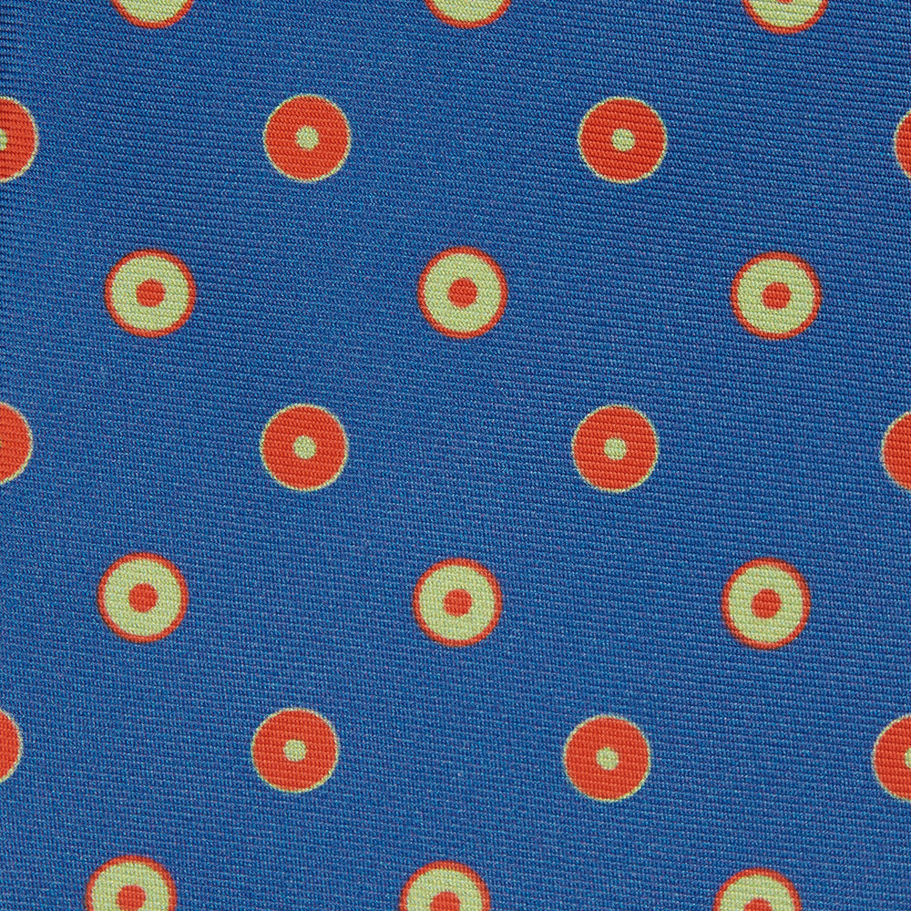 Royal Blue Geometric Printed Silk Tie