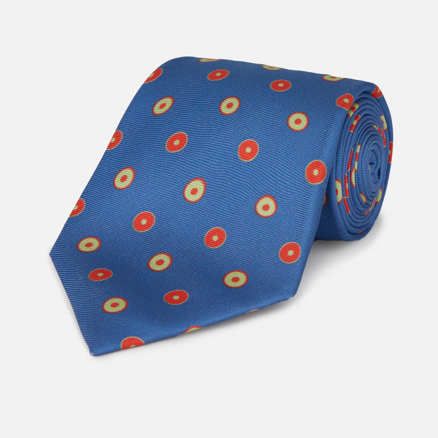 Royal Blue Geometric Printed Silk Tie