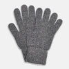 View 1 of product Turnbull & Asser Grey Cashmere Gloves are shown laid flat on a white background, with one glove slightly overlapping the other—a classic luxury accessory crafted in the spirit of Scottish knitwear.