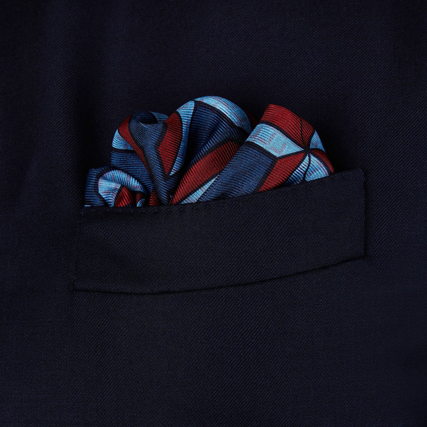 Image 3 of product Red Multi Crosses Double-Faced Silk Pocket Square