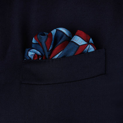 Red Multi Crosses Double-Faced Silk Pocket Square Image 2