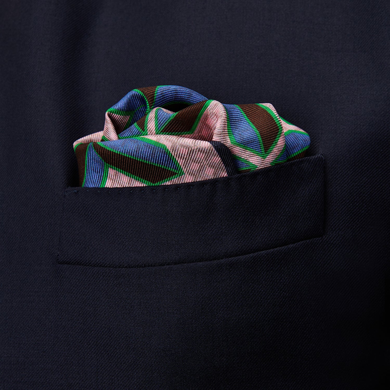 Image 3 of product Pink Multi Crosses Double-Faced Silk Pocket Square