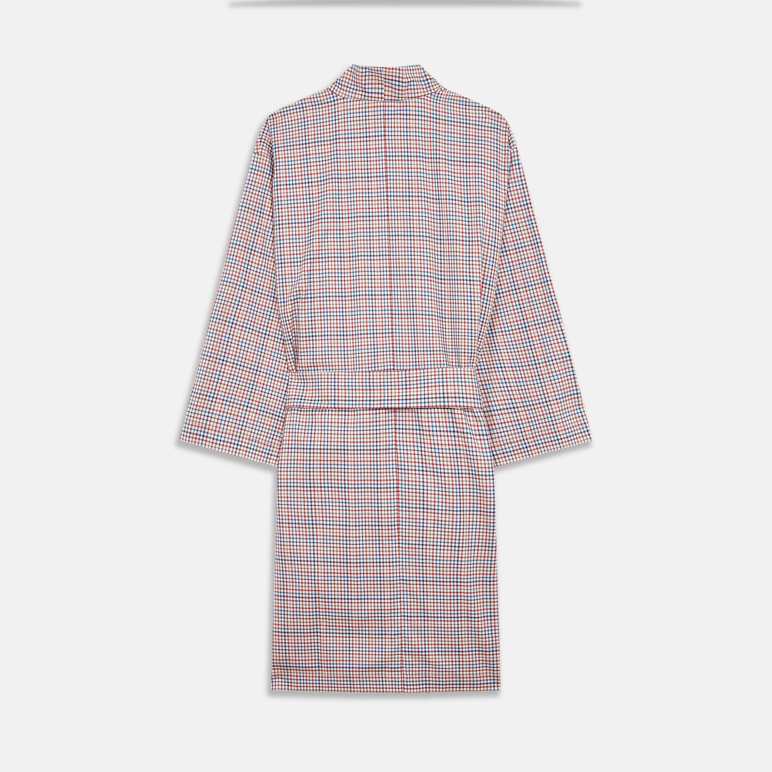Image 4 of product Burgundy Multi Check Cotton Kimono Gown